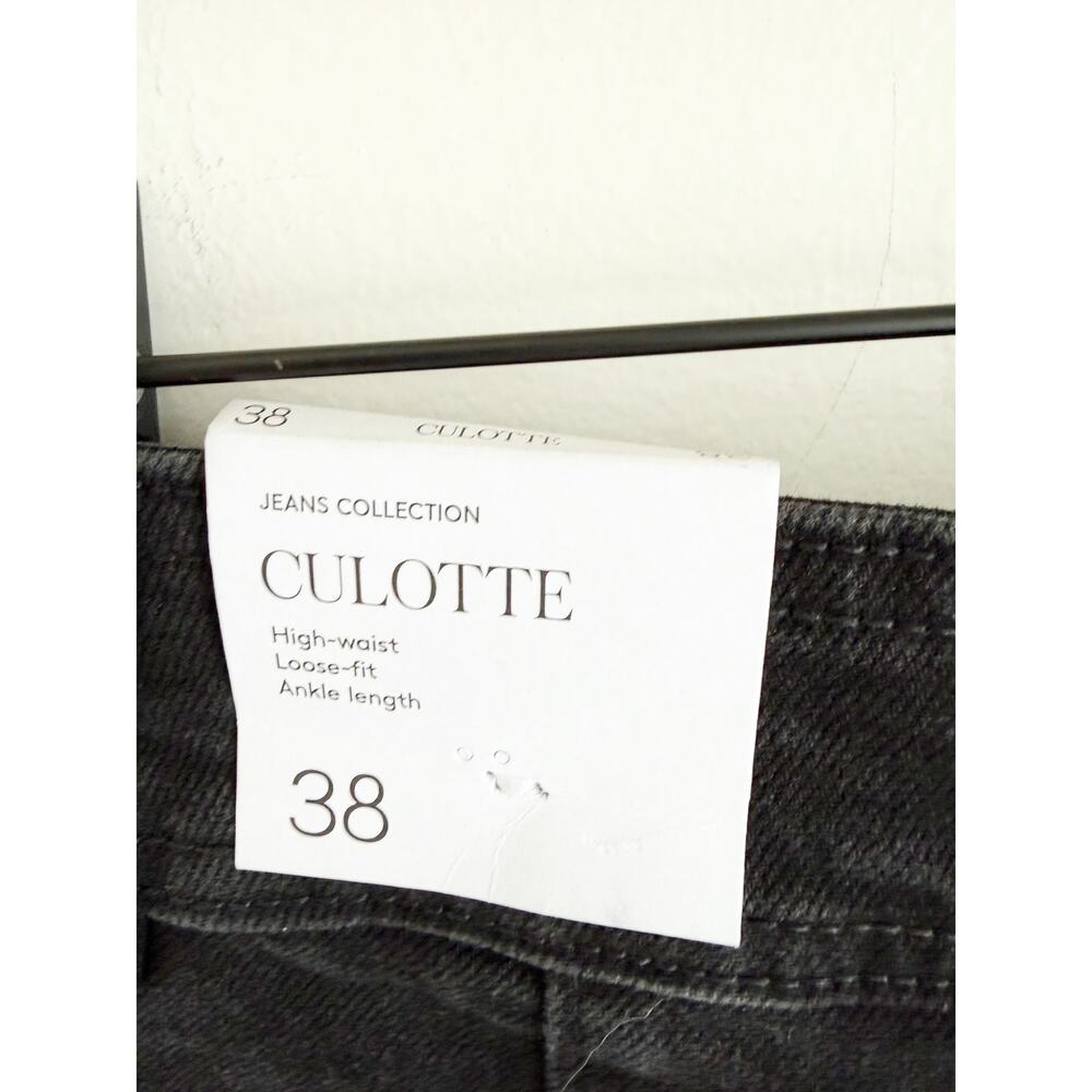 Mango NWT high Rise Black Wash Culotte Jean Catherin US 6 - Picture 5 of 5